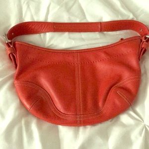 Authentic Red Leather Coach Bag